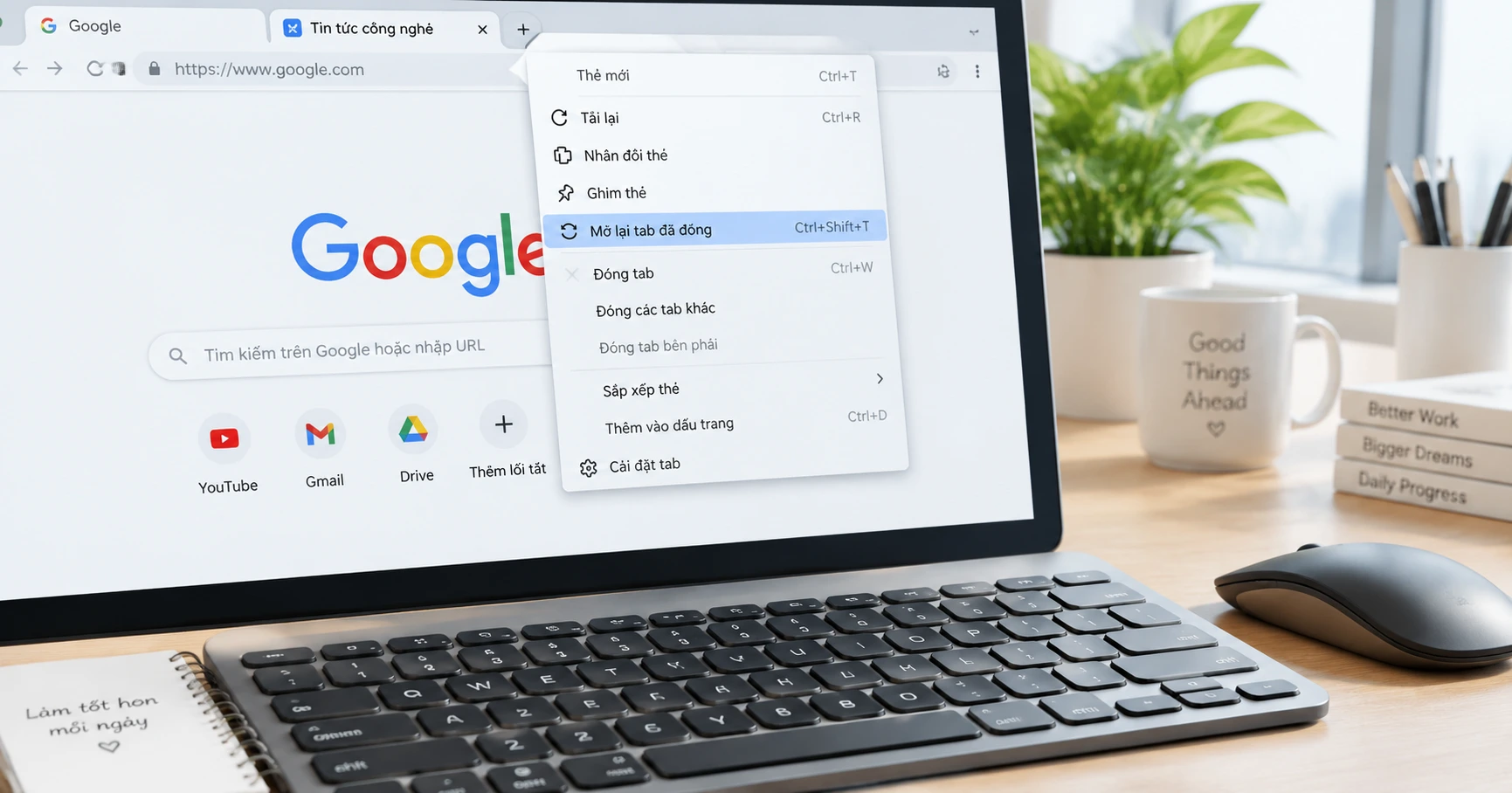 Hướng Dẫn Chi Tiết Cách mở lại tab vừa đóng Trên Trình Duyệt - image 2