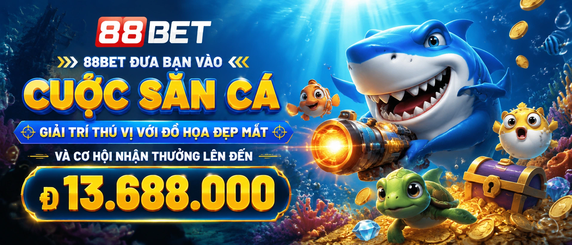 Bắn Cá Đại Dương với nền biển sâu và hiệu ứng 3D