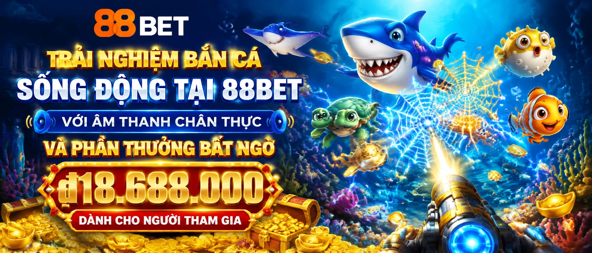 Bắn Cá Jackpot Biển Sâu với phong cách sảnh thưởng nổi bật