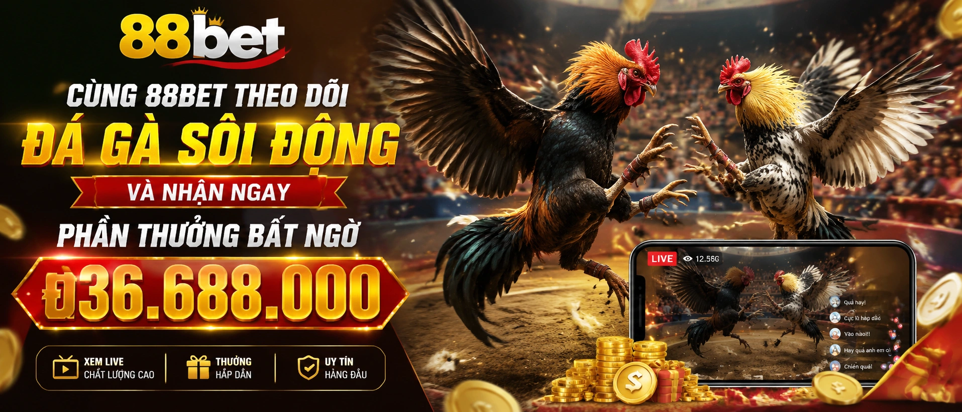 Đá Gà Trực Tiếp trên 88Bet
