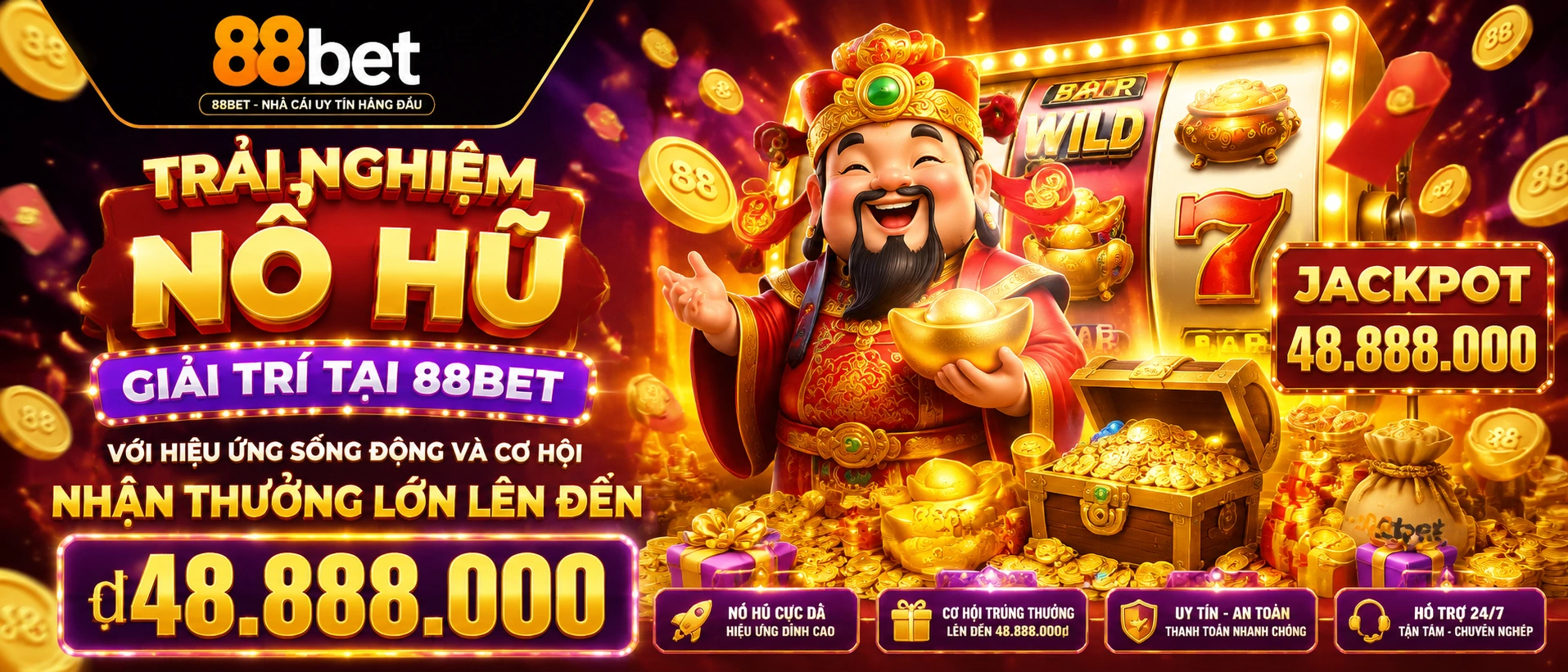 Giao diện Nổ Hũ 88bet trên màn hình desktop